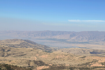 Fototapeta na wymiar Beautiful panorama of the mountains of Uzbekistan. View of the mountains. Mountain Beldersay.