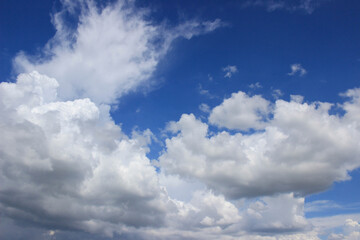 Obraz premium White sky and clouds pattern texture bakground.