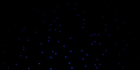 Dark BLUE vector template with neon stars. Shining colorful illustration with small and big stars. Pattern for new year ad, booklets.
