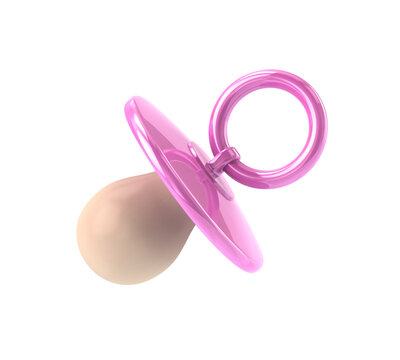 Pink Baby Pacifier Icon 3d Illustration