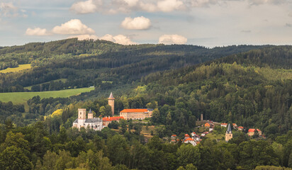Rozmberk castle - Rosenberg castle - in South Bohemia near Rozmberk nad Vltavou, Czech Republic