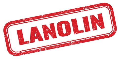 LANOLIN red grungy rectangle stamp.
