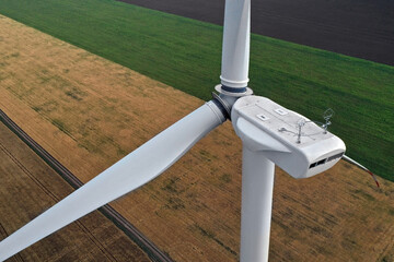 Modern wind turbine, closeup. Alternative energy source