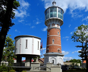 wieza wodna zwana tez wieza cisnien wybudowana w 1907 roku w miescie pisz w wojewodztwie warminsko mazurskim w polsce