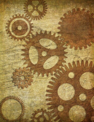 grunge background with gears