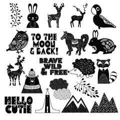 Nordic scandia folk art vector image