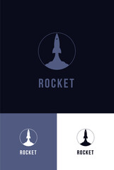 Creative Rocket Circle Logo Design Illustration