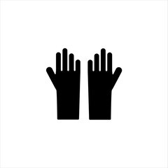 Rubber gloves glyph icon. Solid vector black icon. Logo Illustration.