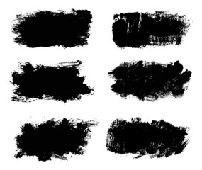 Set of black paint brushes