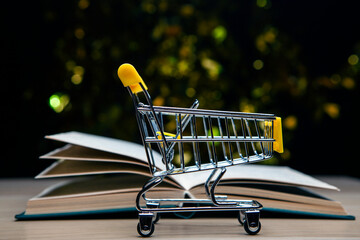 image of trolley book dark background 