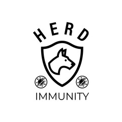 Herd immunity logo icon for New normal lifestye concept.