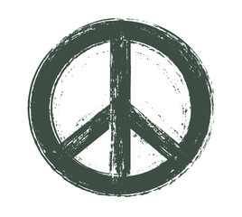 Grunge peace symbol