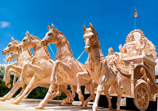Beautiful chariot statue of the Lord Sun. India