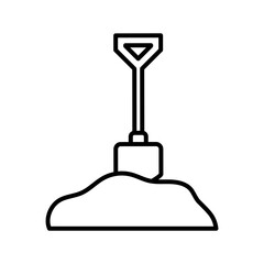 shovel line style icon design, agronomy lifestyle agriculture harvest rural farming and country theme Vector illustration