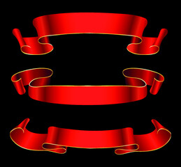 Set of luxury ribbon banners.