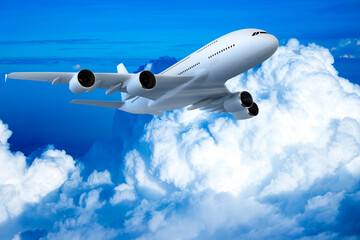 Naklejka na ściany i meble airplane above the cloud
