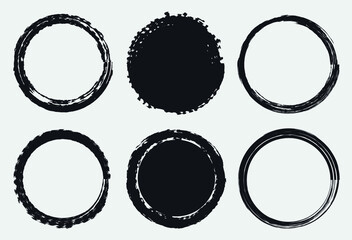 Set of grunge round frames.