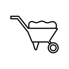 wheelbarrow line style icon design, agronomy lifestyle agriculture harvest rural farming and country theme Vector illustration