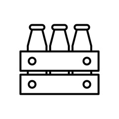 milk botles line style icon design, dairy breakfast and food theme Vector illustration