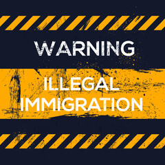 Warning sign (illegal immigration), vector illustration.	