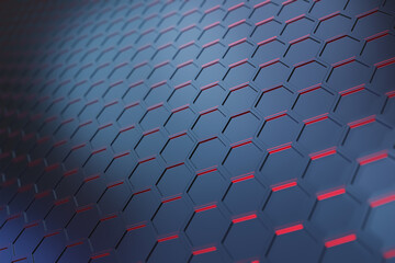 Naklejka premium Futuristic Technology Wave Hexagon Pattern Modern Background 3d rendering