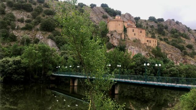 Hermitage of San Saturio and the Douro river in the city of Soria (Castilla y Le&oacute;n, Spain)