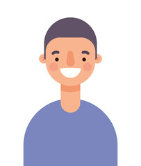 Avatar man cartoon smiling design, Boy male person people human social media and portrait theme Vector illustration
