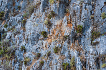 The natural texture of the crag wall