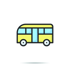 Bus icon line vector illustration 