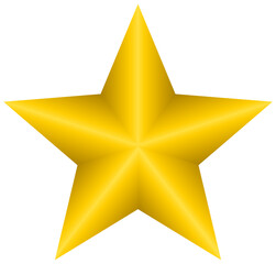 Christmas Star. Illustration isolated on white background of a yellow star.