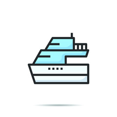 Ferry boat  icon line logo vector illustration 