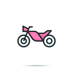 Fototapeta premium Motorcycle icon line logo vector illustration 