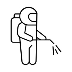 Pest control worker Concept, Fumigation Dress Vector Icon Design, Living Space Sanitizing and Disinfecting Symbol on White background 