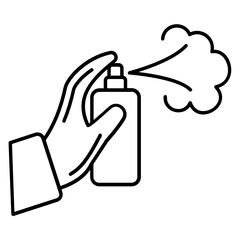 Spraying Anti-Bacterial Sanitizer Spray, Hand Sanitizer Dispenser, infection control concept. Sanitizer to prevent colds, virus, Coronavirus, flu. Spray bottle. Alcohol spray icon design.