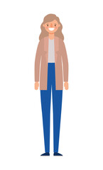 Avatar woman cartoon smiling design, Girl female person people human and social media theme Vector illustration