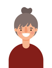 Avatar woman cartoon smiling design, Girl female person people human and social media theme Vector illustration