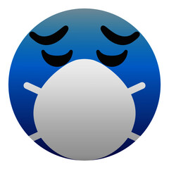 Emoticon 12 utilizando mascarilla protectora contra el coronavirus (covid-19).