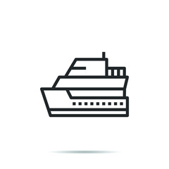 Yatch  icon line vector illustration 