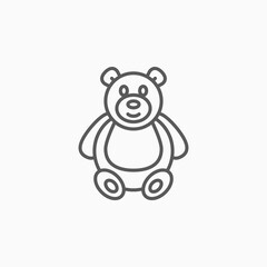 bear  icon, animal vector, doll illustration