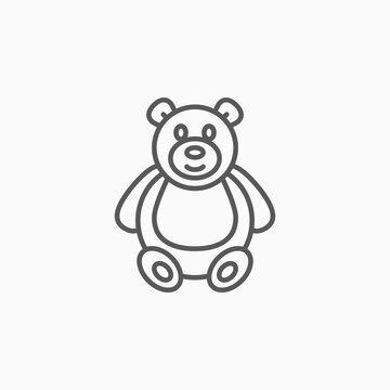 bear  icon, animal vector, doll illustration