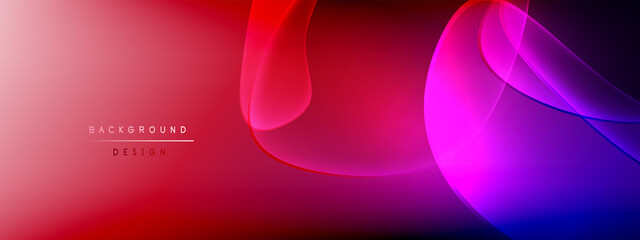 Vector abstract background - liquid bubble shapes on fluid gradient with shadows and light effects. Shiny design template for text