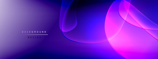 Vector abstract background - liquid bubble shapes on fluid gradient with shadows and light effects. Shiny design template for text