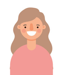 Avatar woman cartoon smiling design, Girl female person people human and social media theme Vector illustration