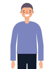 Avatar man cartoon smiling design, Boy male person people human social media and portrait theme Vector illustration