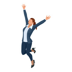 Isometric Business women stylish isolated on white. Business ladies, business woman character pose