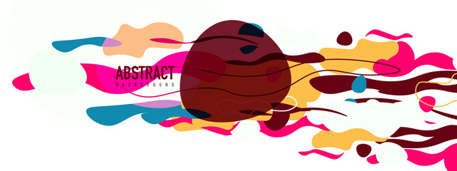 Trendy liquid style shapes abstract design, dynamic vector background for placards, brochures, posters, web landing pages, covers or banners