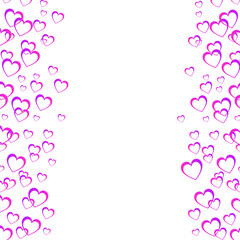 Valentines day background, vector. Pink hearts isolated on white background. Valentines day backdrop for love poster, wallpaper,design template and wedding card.Creative art concept, vector