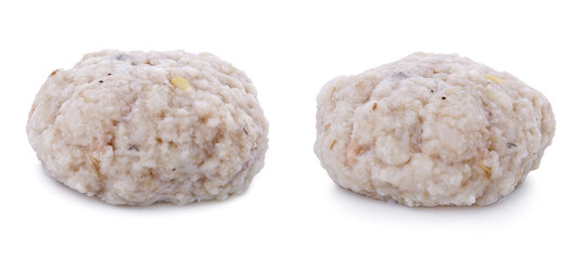 Steam cooked fish-balls isolated on white background.