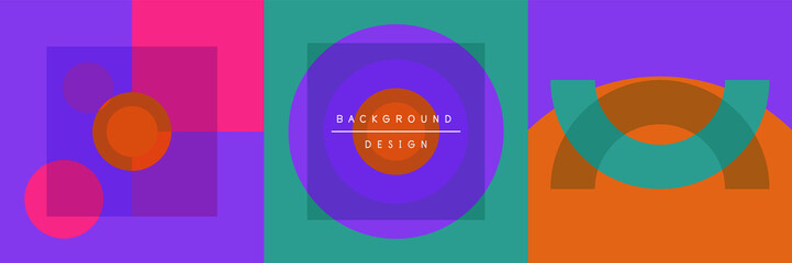 Neo memphis geometric pattern with circles, squares and lines. Pop art abstract background for covers, banners, flyers and posters and other templates