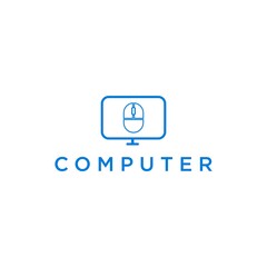 Modern Computer Mouse Logo Design with Abstract Cursor and Monitor Elements in Black and White Minimalist Style for Technology Branding